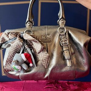 Coach Metallic Silver Satchel/crossbody